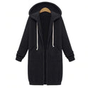 Kapuzen langarm winter pullover damen jacke in eine lange dicke hemd 