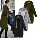 Kapuzen langarm winter pullover damen jacke in eine lange dicke hemd 