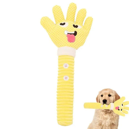 Hundezahnen Plüsch Haustier Zahnen Spielzeug Palm-förmige Quietsch Plüsch Kauspielzeug Haustierbedarf Bissfest Niedlichen Plüsch Quietsch Hund zu 