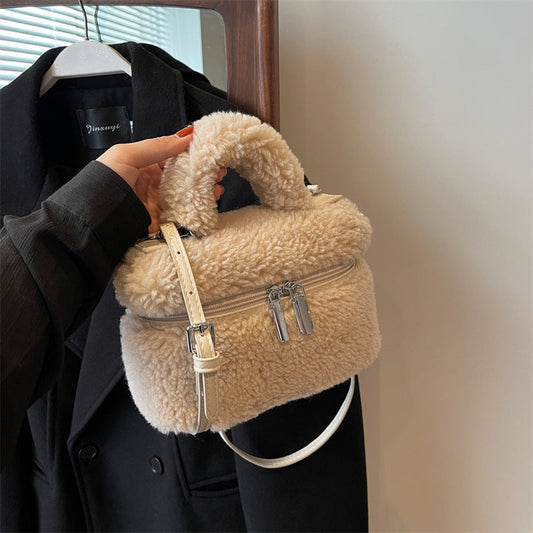 Herbst Und Winter Lamm Wolle Nische Beliebte frauen Taschen Plüsch Tragbare
