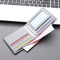 Men's Short Canvas Multi Clip Horizontal Denim Leather Clip