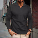 Twill Jacquard Halblangarm Reißverschluss Herren