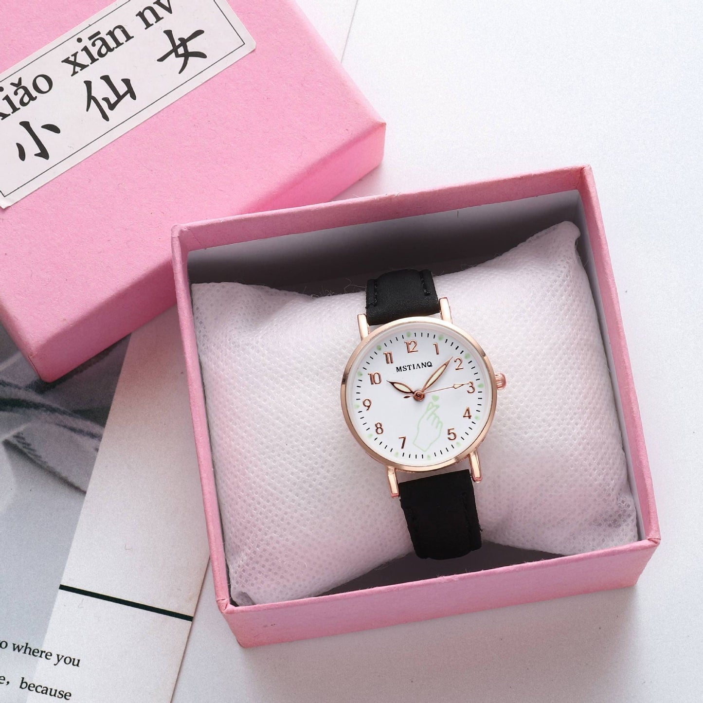 Luminous als herz uhr weibliche Koreanische version einfache
