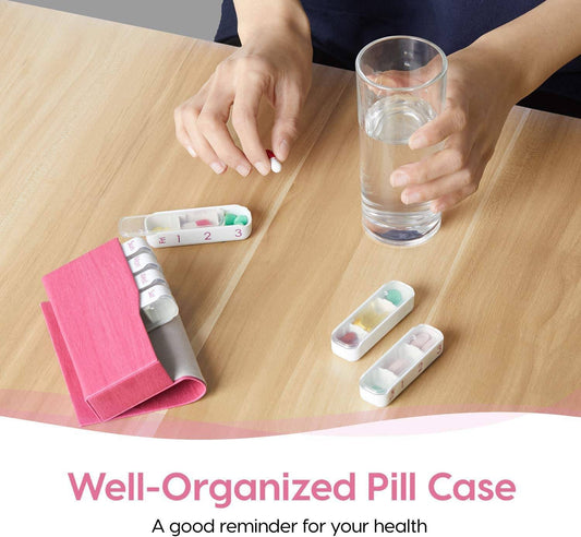 Femometer Pillendose 7 Tage Pillendose mit PU-Leder 7 Tage 3 Fächer