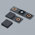 3 IN 1 Magnetische, faltbare kabellose Ladestation für das iPhone, transparentes Schnellladen für IWatch und Airpods