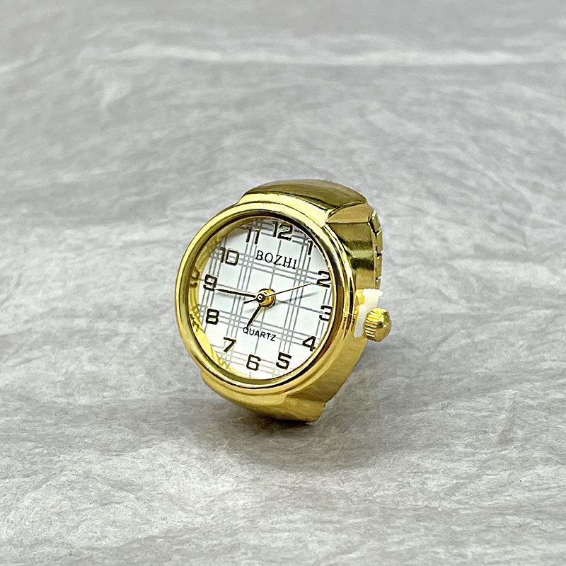 Ringuhr Einfache Gold- und Silberschale All-Match-Ringuhr