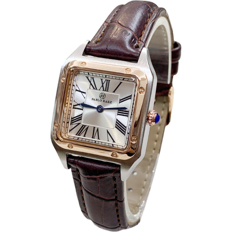 Neue Mode Licht Luxus Süße Stil Uhr Quadratische