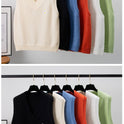 Lockere V-Ausschnitt Kurze ärmellose Weste Pullover Oberbekleidung Strickweste