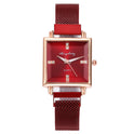 Quadratische einfache Temperament magnetische Snap Diamant Damenuhr