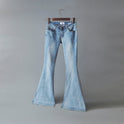 Sexy Jeans mit weitem Bein und schmaler Passform und mittlerer Taille für Damen