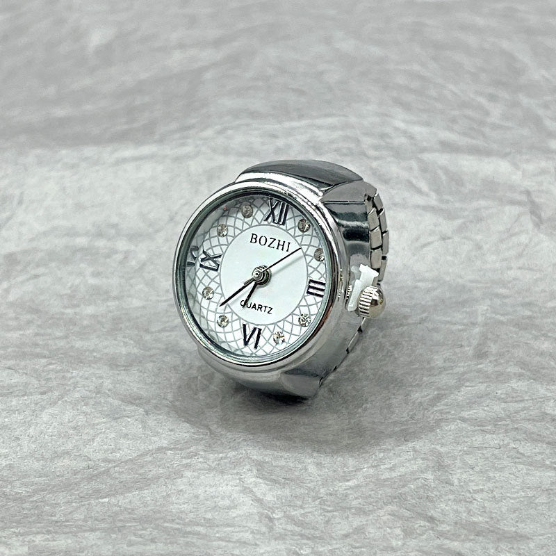 Ringuhr Einfache Gold- und Silberschale All-Match-Ringuhr