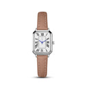 Künstlerische silberne Gehäuse quadratische dünne Armband römische Damen Quarzuhr