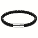 Lässiges, schlichtes Armband aus gewebtem PU-Leder