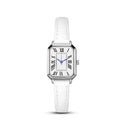 Künstlerische silberne Gehäuse quadratische dünne Armband römische Damen Quarzuhr