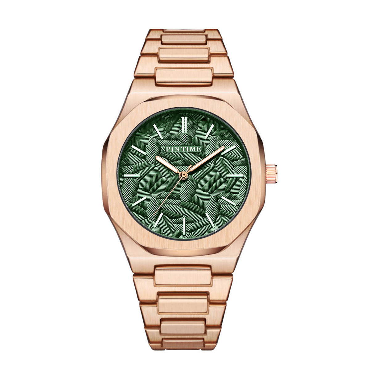 Niche High Sense – Neue wasserdichte Armbanduhr mit Palmblatt-Prägung im Zifferblatt für Herren