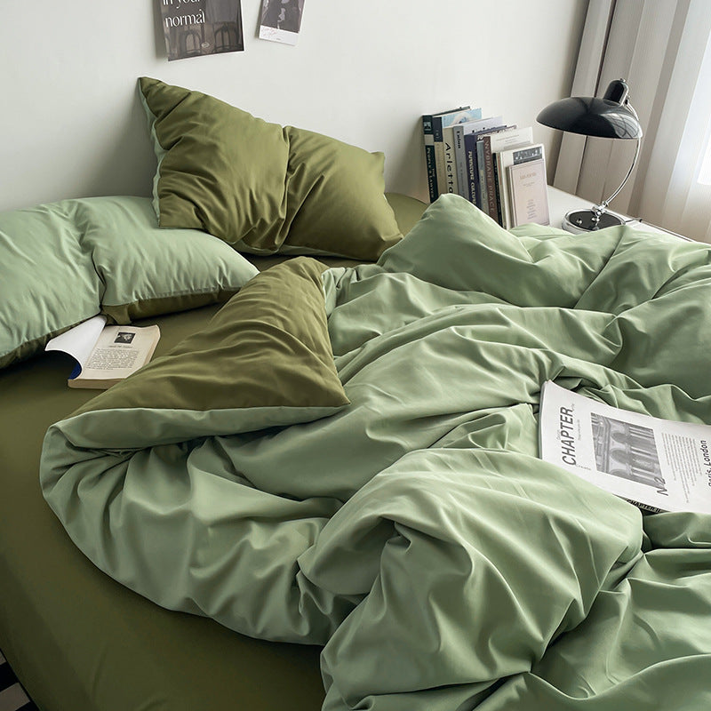Ins Quilt Abdeckung Bettwäsche Student Wohnheim Vier-stück Einzel Einfarbig Einfache