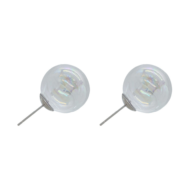 Bunte, runde, transparente Ohrstecker aus Glas