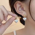 Double Love mattierte Ohrstecker für Damen