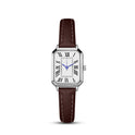 Künstlerische silberne Gehäuse quadratische dünne Armband römische Damen Quarzuhr