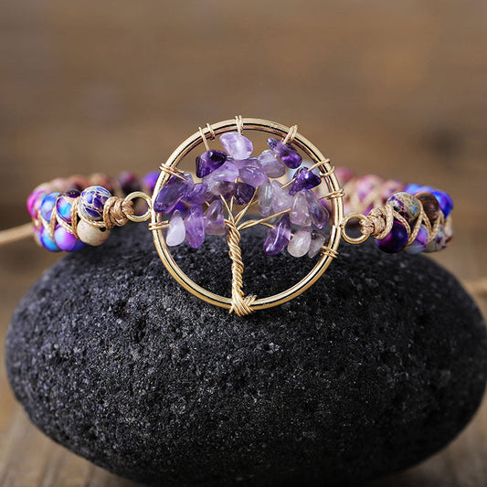 Amethyst Hand Weaving Bracelet Couple Ornament