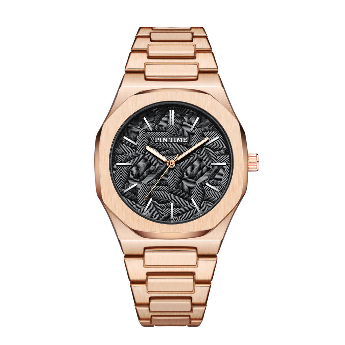 Niche High Sense – Neue wasserdichte Armbanduhr mit Palmblatt-Prägung im Zifferblatt für Herren