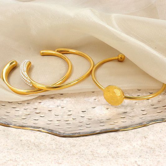 18K Stainless Steel Smooth Bracelet Plating