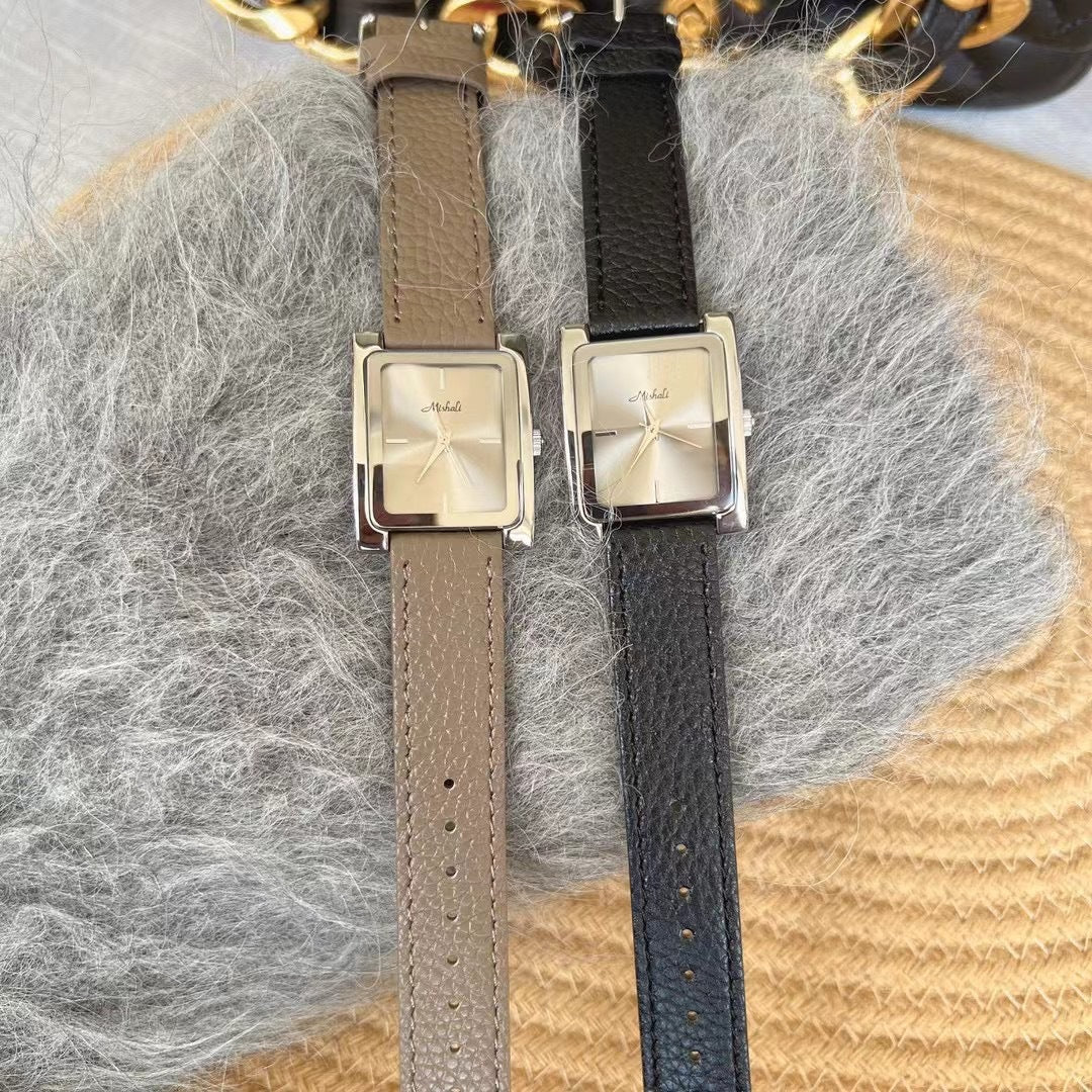 Einfache hochwertige Leder Casual Fashion Damenuhr