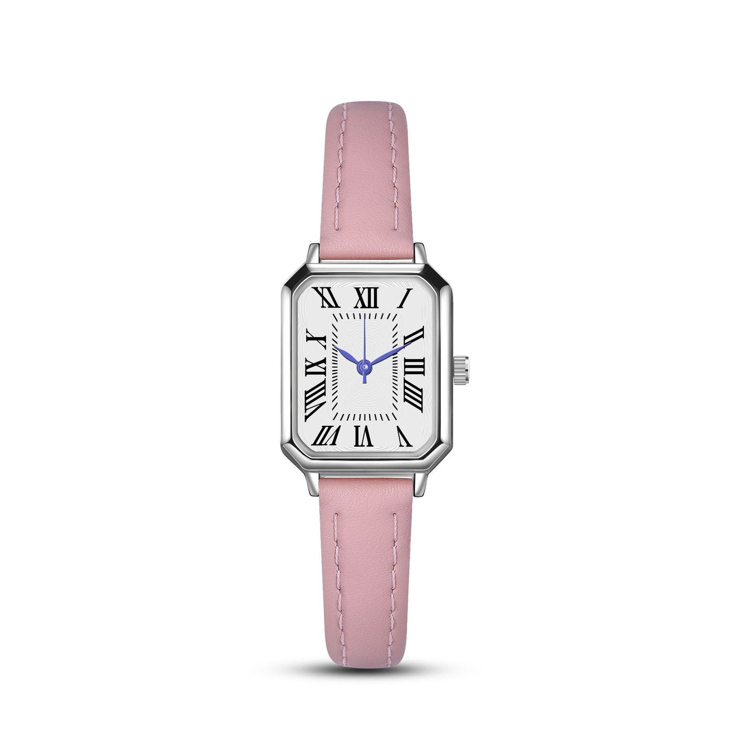 Künstlerische silberne Gehäuse quadratische dünne Armband römische Damen Quarzuhr