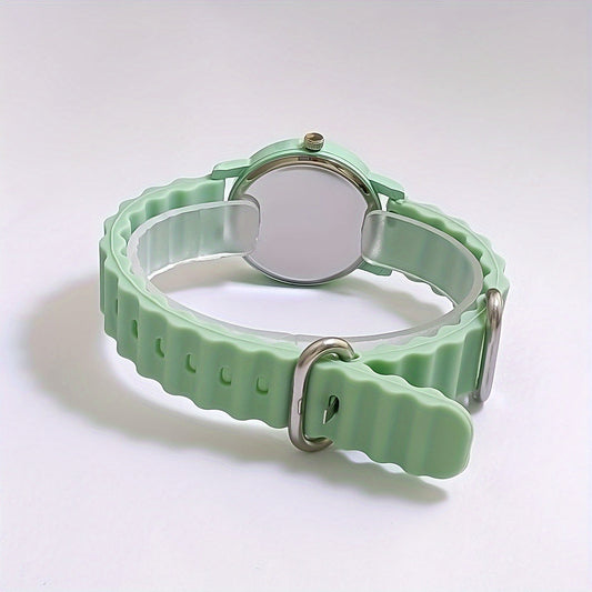 Neue Jelly Color Round Shell Student-Quarzuhr mit Silikonarmband für Damen