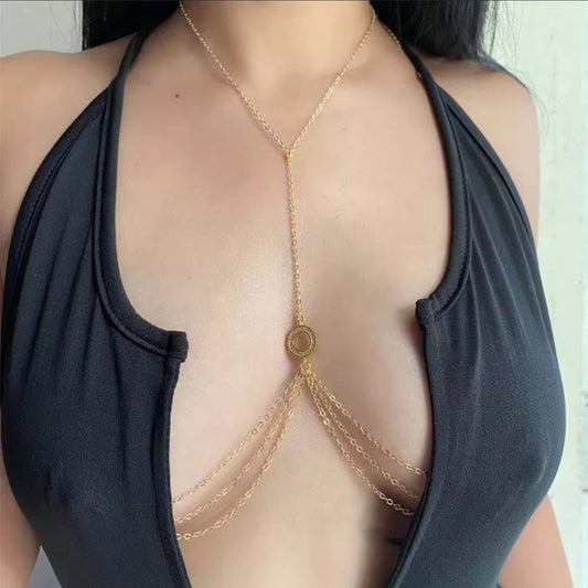 Sexy Diamant Nippel Kette Brust Halskette