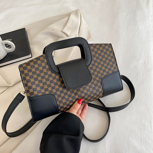 Einfache strukturierte kleine weibliche Mode strukturierte Hand karierte lässige Schulter Messenger Bag