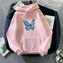 Thickened Fleece-lined Autumn And Winter Printing Butterfly Sweater