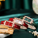 Temperament Pu Gürtel Diamant Britische Damenuhr