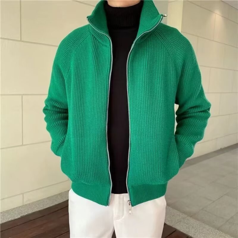 Herren Strickjacke aus Kaninchenfell-Modal