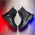 Trendy Martin Boots Male British Style Black Locomotive