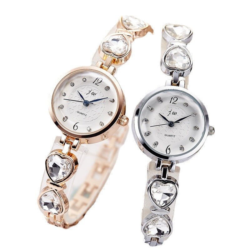 Strass Mode Damenuhr Quarz Stahlband