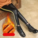 Girls Plus Velvet Dicke Gold Samt Lederhose