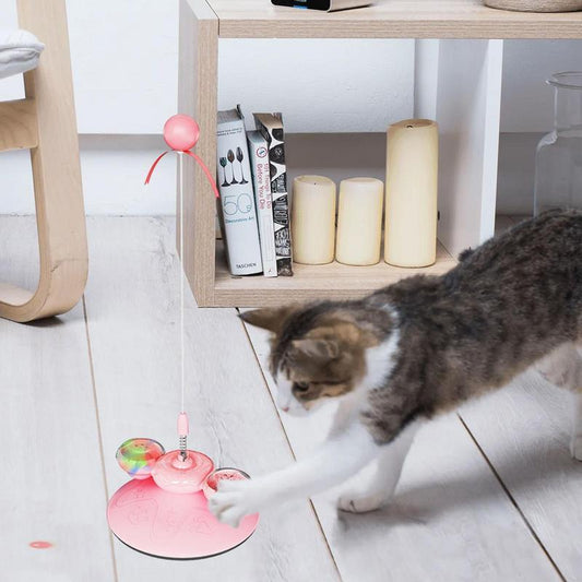Niedlicher Katzenfellball Niedlicher Katzen-Teaser-Zauberstab Haustierprodukte Federspielzeug Interaktives Katzenspielzeug mit Saugnapf Kratzspielzeug Katzenbedarf