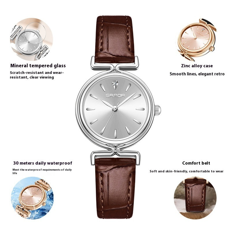 Damen Retro Mesh Armband Uhr Outdoor All-Matching