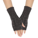Shiny Silver Silk Knitting Wool Gloves Diamond-shaped Missing Finger