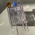 Creative Milk Dessert Spoon Colorful Transparent High Temperature Resistant Glass