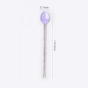 Creative Milk Dessert Spoon Colorful Transparent High Temperature Resistant Glass