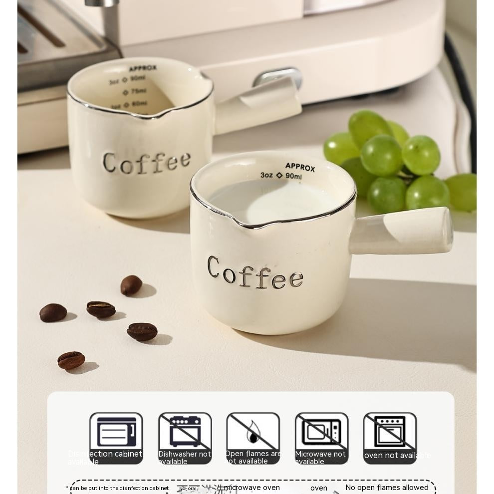 Espressotasse mit Skala, Keramik-Kaffeemessbecher