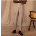 Junge Britische Hohe Taille Casual Hosen Männer Warme Gerade