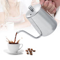 550ml Stainless Steel Long Gooseneck Coffee Pot Kettle with Lid for Home Kitchen Coffee Shop