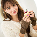 Warm Autumn And Winter Knitted Finger-exposing Half-finger Movement