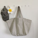 Canvas Tasche für Frauen Ins Schulter große Kapazität Leerlauf Stil gestreifte Mode