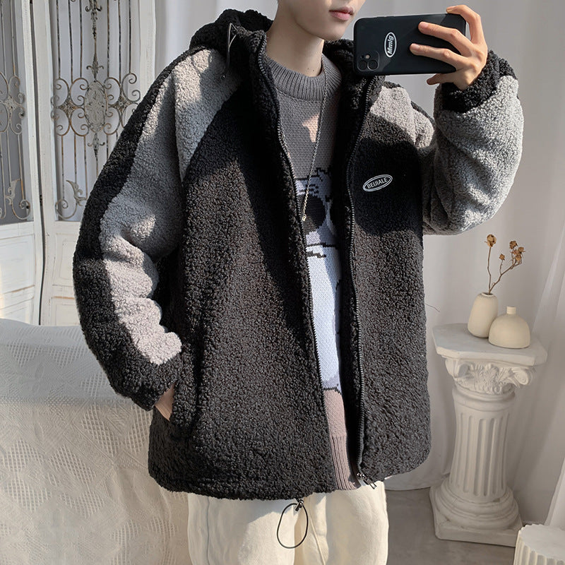 Fried Street Fashion Hong Kong Stil Paar Lose Lamm Plüsch Jacke