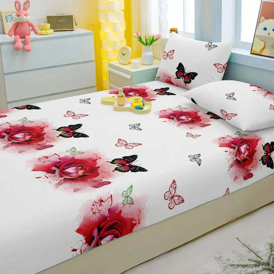 Dreiteiliges Bettwäscheset mit Bettlaken und Kissenbezug für das Schlafzimmer