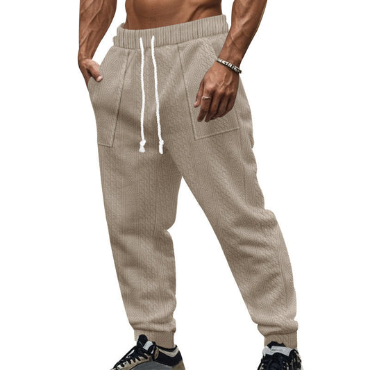 Europäische und amerikanische Herbst- und Winter-Herren-Strickhose aus Tiha, lässig, atmungsaktiv, Sporthose in Übergröße mit Kordelzug